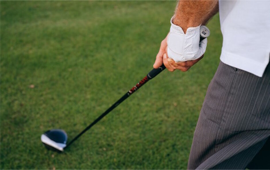 Golfer getting tready to take a shot